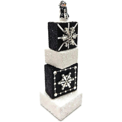 Patricia Breen Presenting Black Snowman Free Standing Christmas Ornament Blocks