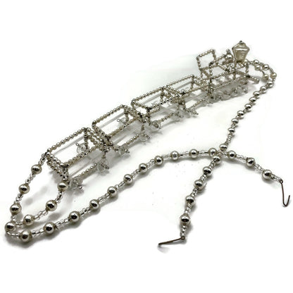 Christopher Radko Locomotive Garland Silver Train Czech Beaded Christmas 92-216