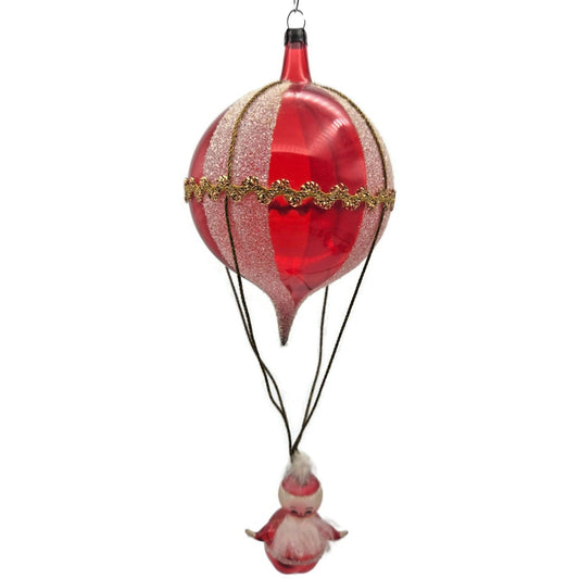 Soffieria De Carlini Santa Claus Hot Air Balloon Red Christmas Tree Ornament