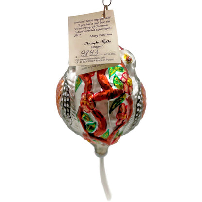 Christopher Radko Two Turtle Doves 12 Days Of Christmas Tree Ornament 9893