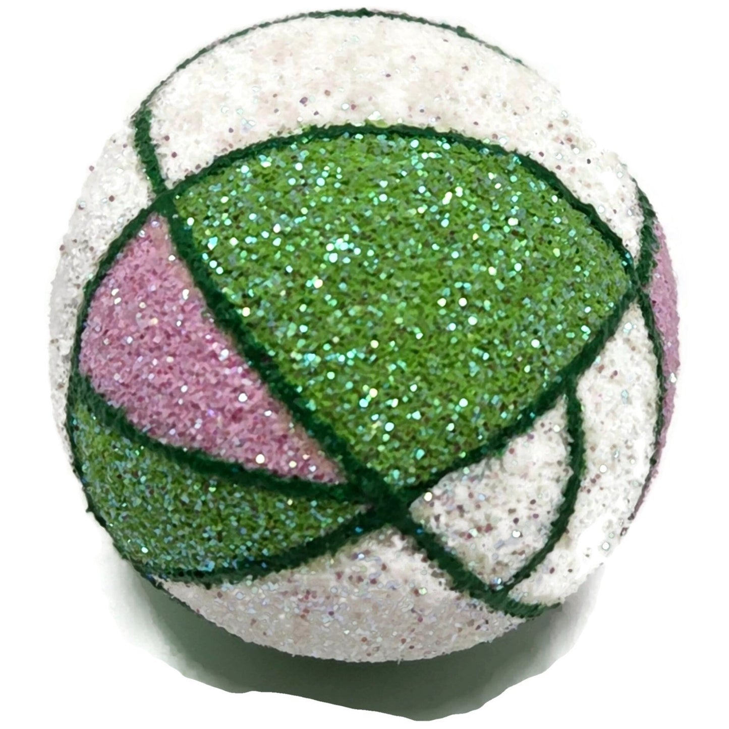 Patricia Breen Miniature Egg De Stijl Green Pink White Glitter Easter Ornament