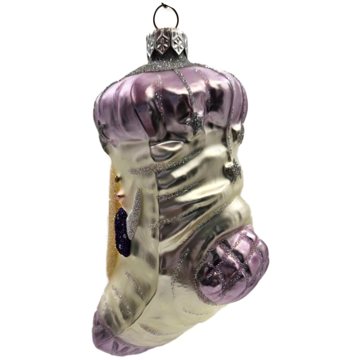 Patricia Breen Angel Stocking Lavender Glitter Stars Christmas Tree Ornament