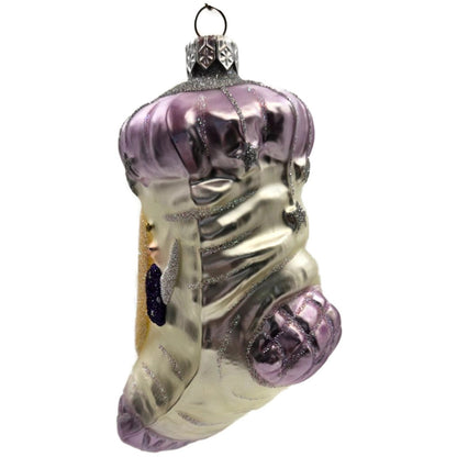 Patricia Breen Angel Stocking Lavender Glitter Stars Christmas Tree Ornament