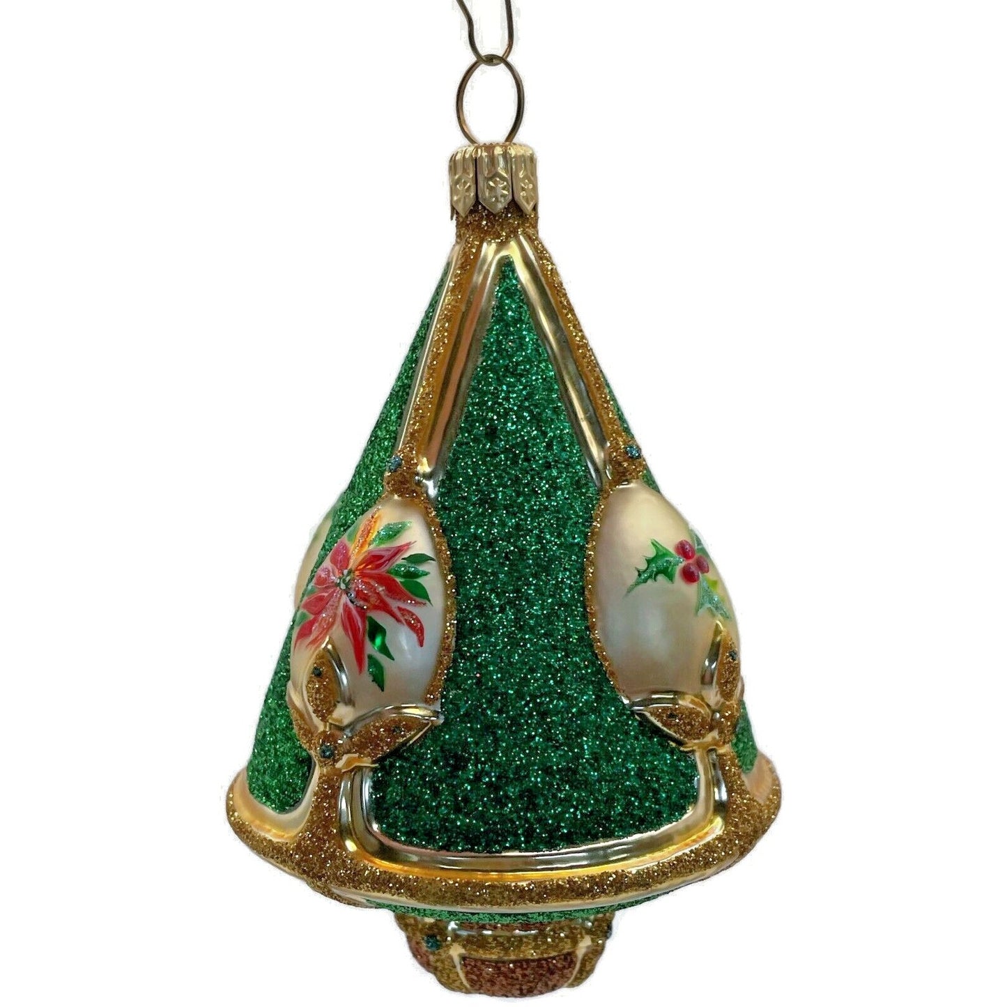 Patricia Breen Ornament Perchins Tree Green Holly Poinsettia Christmas Tree