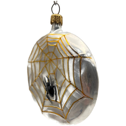 Christopher Radko Home Spun Black Spider in a Web Halloween Ornament 96-011-0