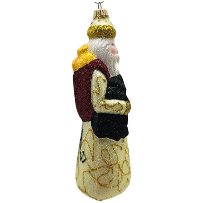 Larry Fraga Mr. Fabulous Santa Tree Gold Stars Glitter Series Christmas Ornament