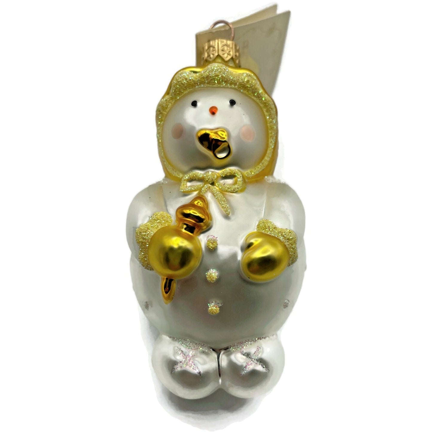 Patricia Breen Ornament Snowbaby Yellow Snowflakes Pearl Christmas Tree Decor