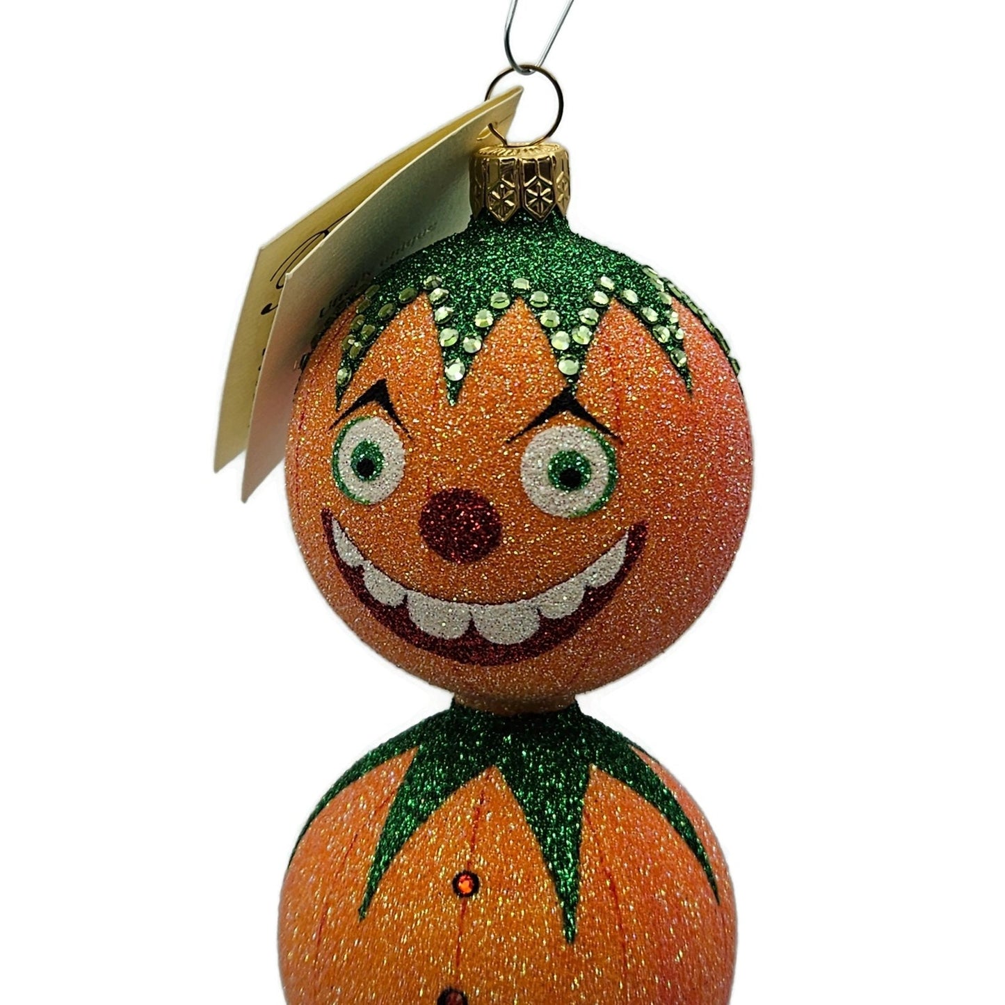 Patricia Breen Skyward Santa Claus Orange Halloween Pumpkin Christmas Ornament
