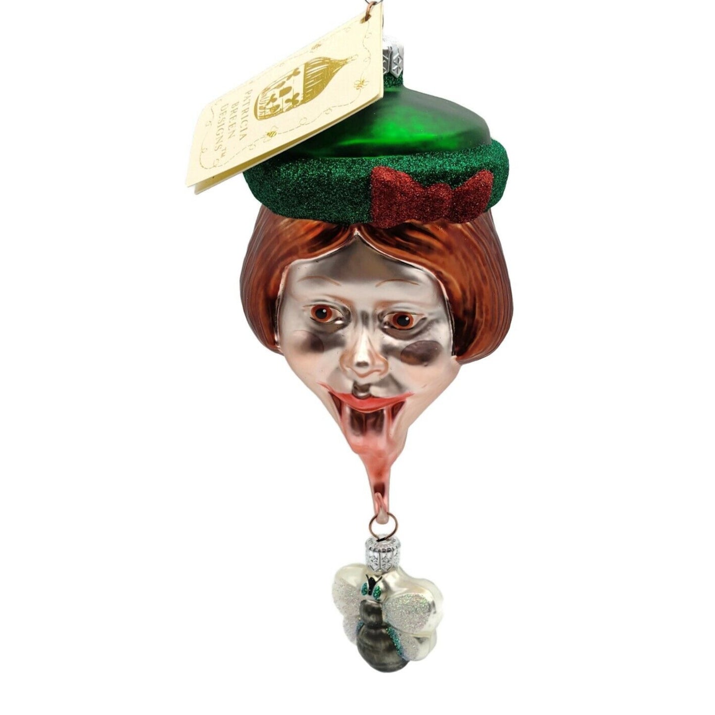 Patricia Breen I Don't Know Why Green Hat Fly 2 Part Christmas Tree Ornament