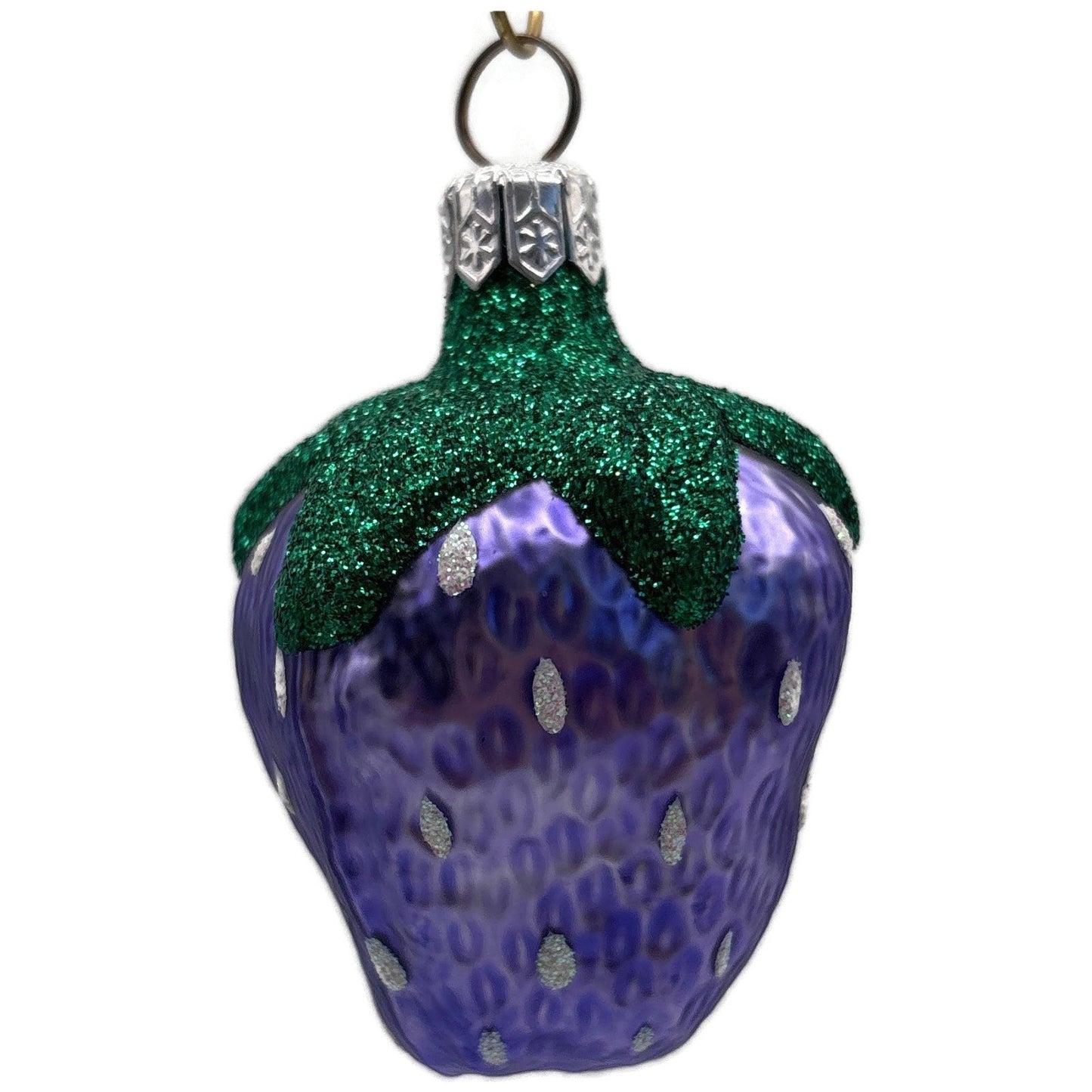 Patricia Breen Frosted Strawberry Purple Spring Christmas Ornament Signed CATZ