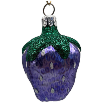 Patricia Breen Frosted Strawberry Purple Spring Christmas Ornament Signed CATZ