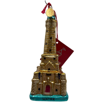 Landmark Creations The Chicago Water Tower Gold European Glass Holiday Ornament