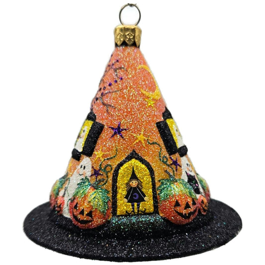 Patricia Breen Villa Boo Orange Moons Pumpkin Ghost Halloween Christmas Ornament