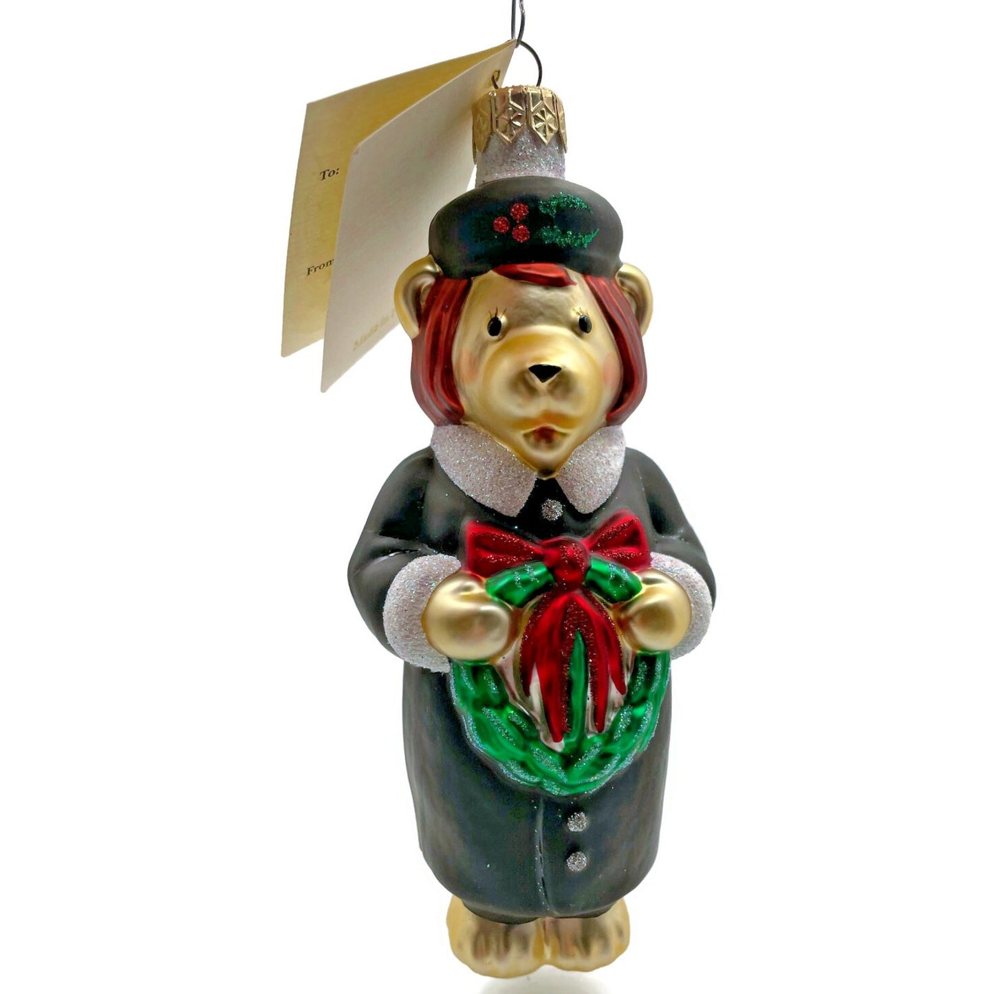 Patricia Breen Mama Bear Black Holly Wreath Christmas Tree Decor Ornament