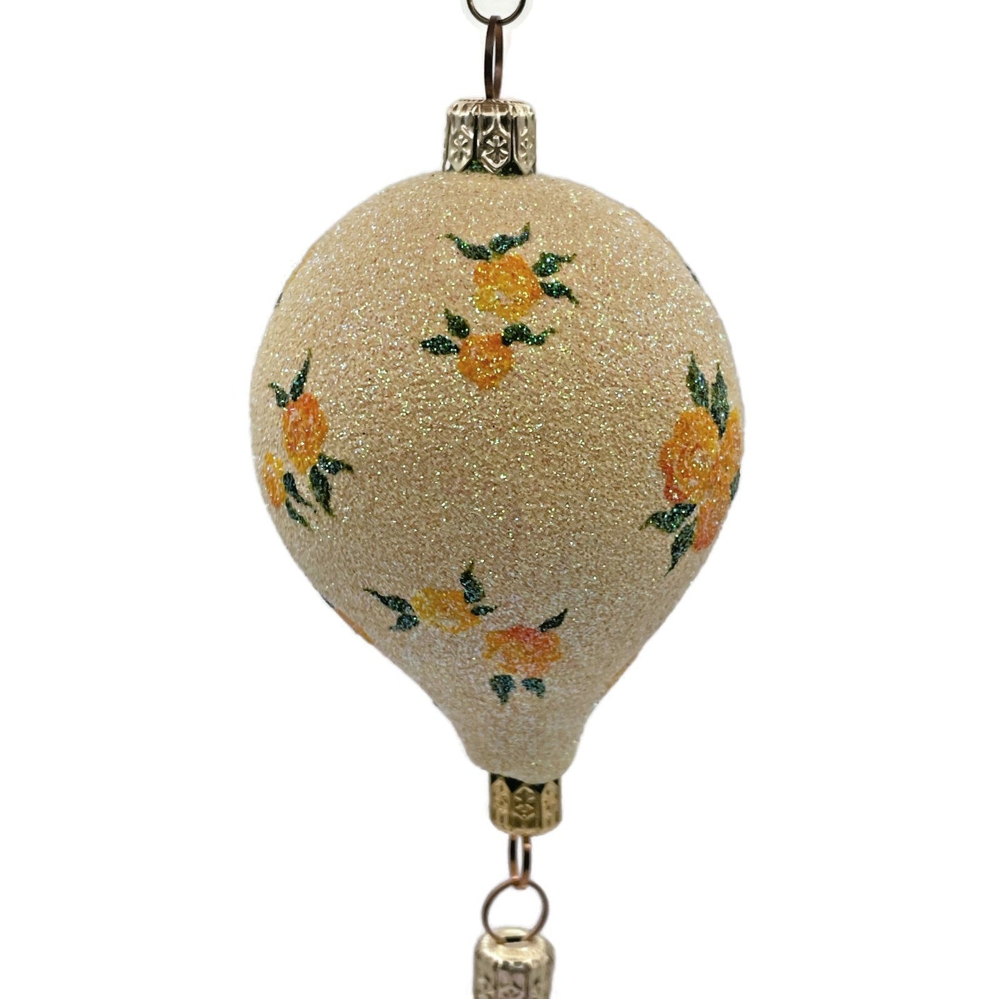 Patricia Breen Into the Blue Santa Claus Yellow Roses Spring Christmas Ornament