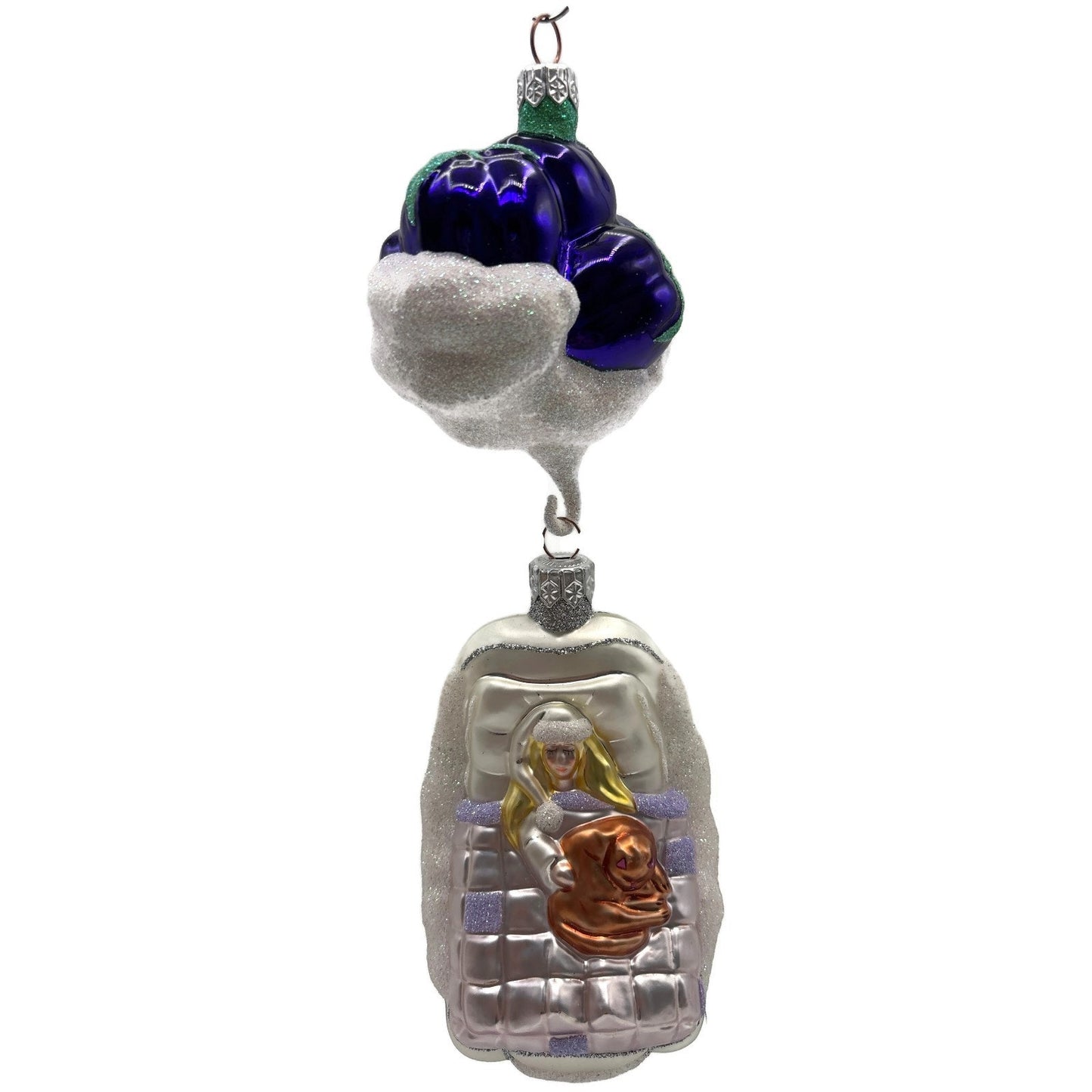 Patricia Breen Visions Of Sugar Plums Purple Plums Shiny Bear Christmas Ornament