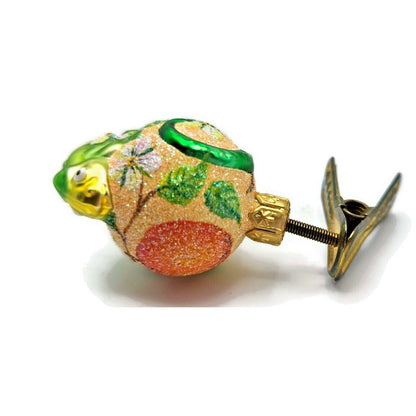 Patricia Breen Ultra Miniature Chameleon Peach Clip On Spring Christmas Ornament