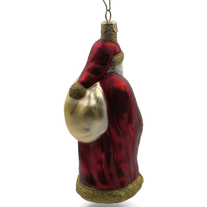 Patricia Breen Miniature Jordan Santa Claus Bordeaux Gold Bag Christmas Ornament