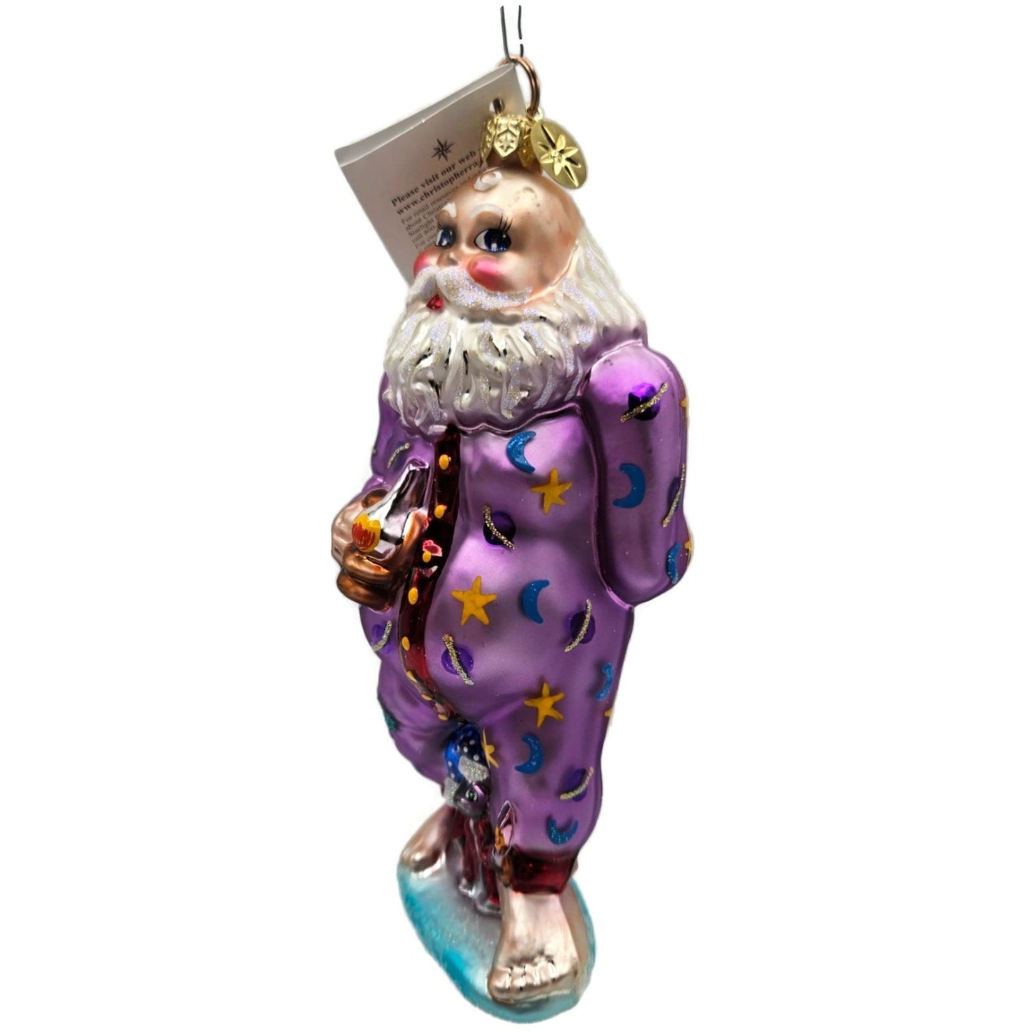 Christopher Radko Santa Jamas Purple Moons Star Christmas Tree Ornament 00-281-0