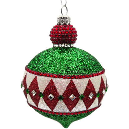 Patricia Breen Anniversary Reflector Green Glitter Chameleon Christmas Ornament
