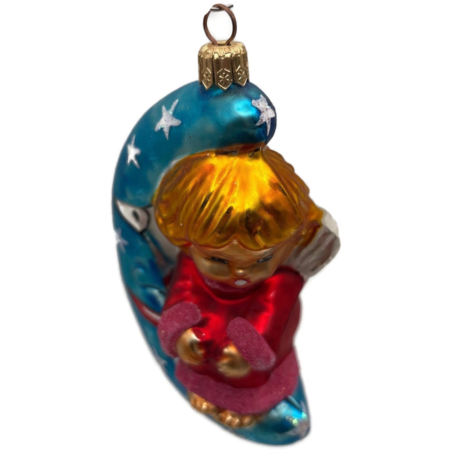 Christopher Radko Watch Over Me Blue Moon Stars Christmas Tree Ornament 97-SP-26