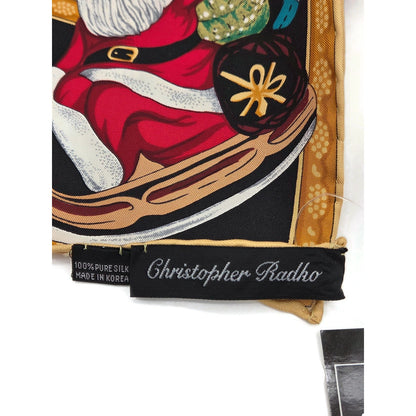 Christopher Radko Signed 1995 Christmas Extravaganza 10th Anniversary Silk Scarf