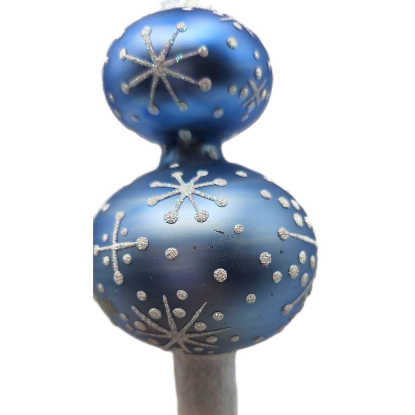 Patricia Breen Miniature Blizzard Finial Light Blue Matte Christmas Tree Topper
