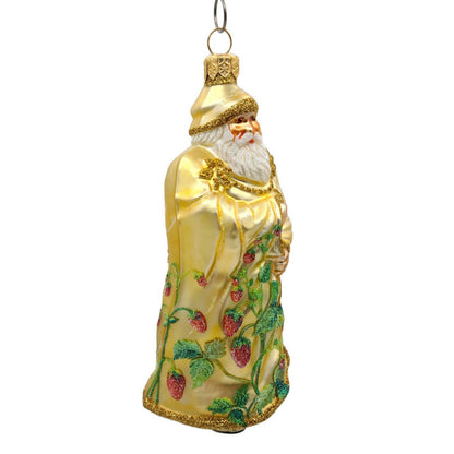 Patricia Breen Redoute Santa Strawberries Gold Fruit Spring Holiday Ornament