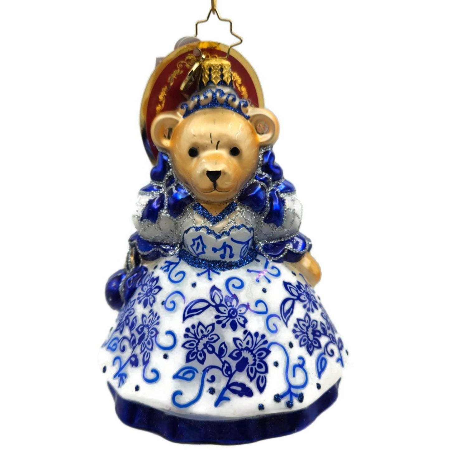 Christopher Radko Chinoiserie Muffy Bear Floral Dress Christmas Ornament 1021871