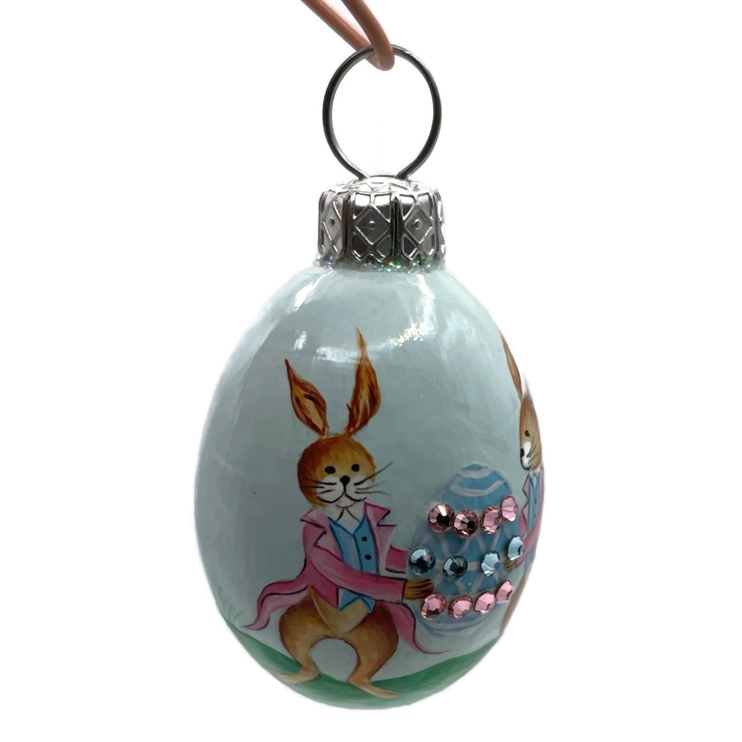 Patricia Breen Miniature Egg Courtly Rabbits Easter Holiday Christmas Ornament