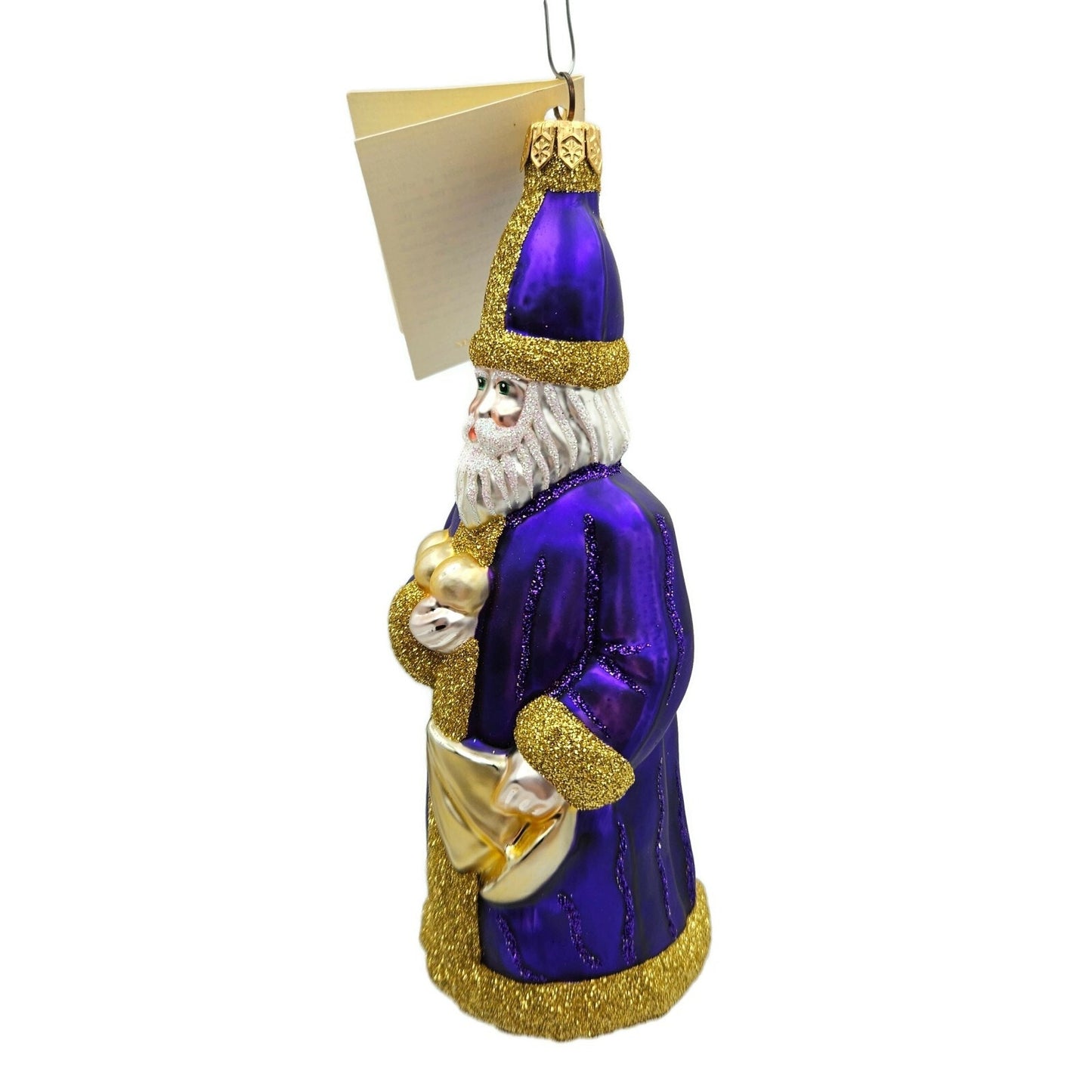 Patricia Breen Saint Nicholas Purple Glittered Folds of Coat Christmas Ornament