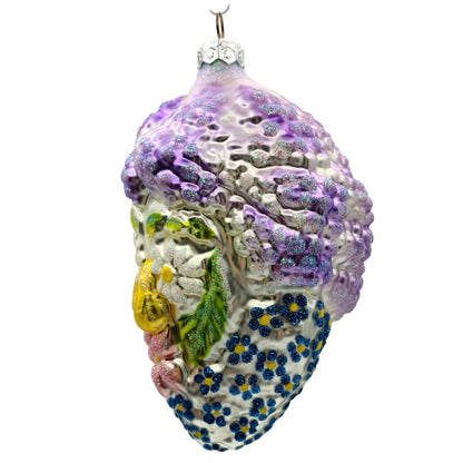 Patricia Breen Arcimbaldi Santa Lavender Blue Flowers Spring Christmas Ornament