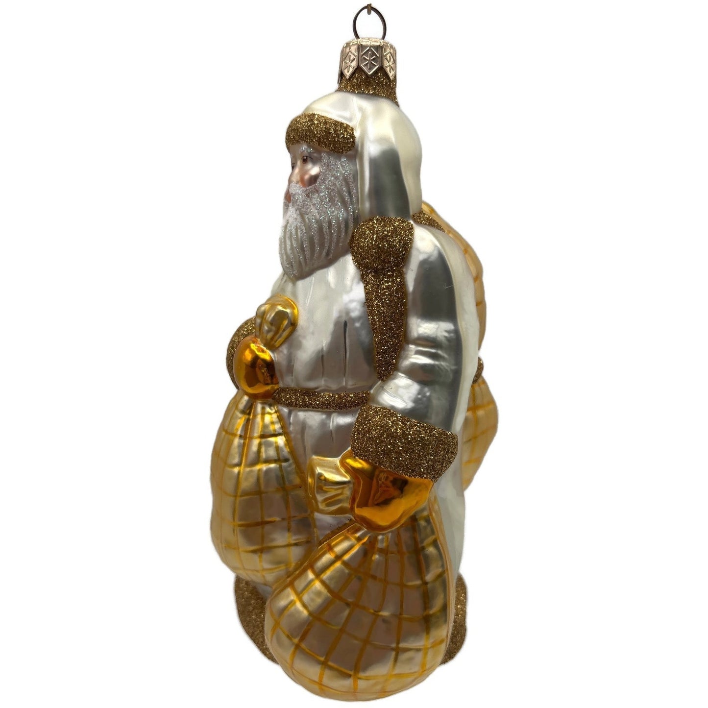 Patricia Breen Laden With Love Pearl Gold Santa Claus Christmas Tree Ornament