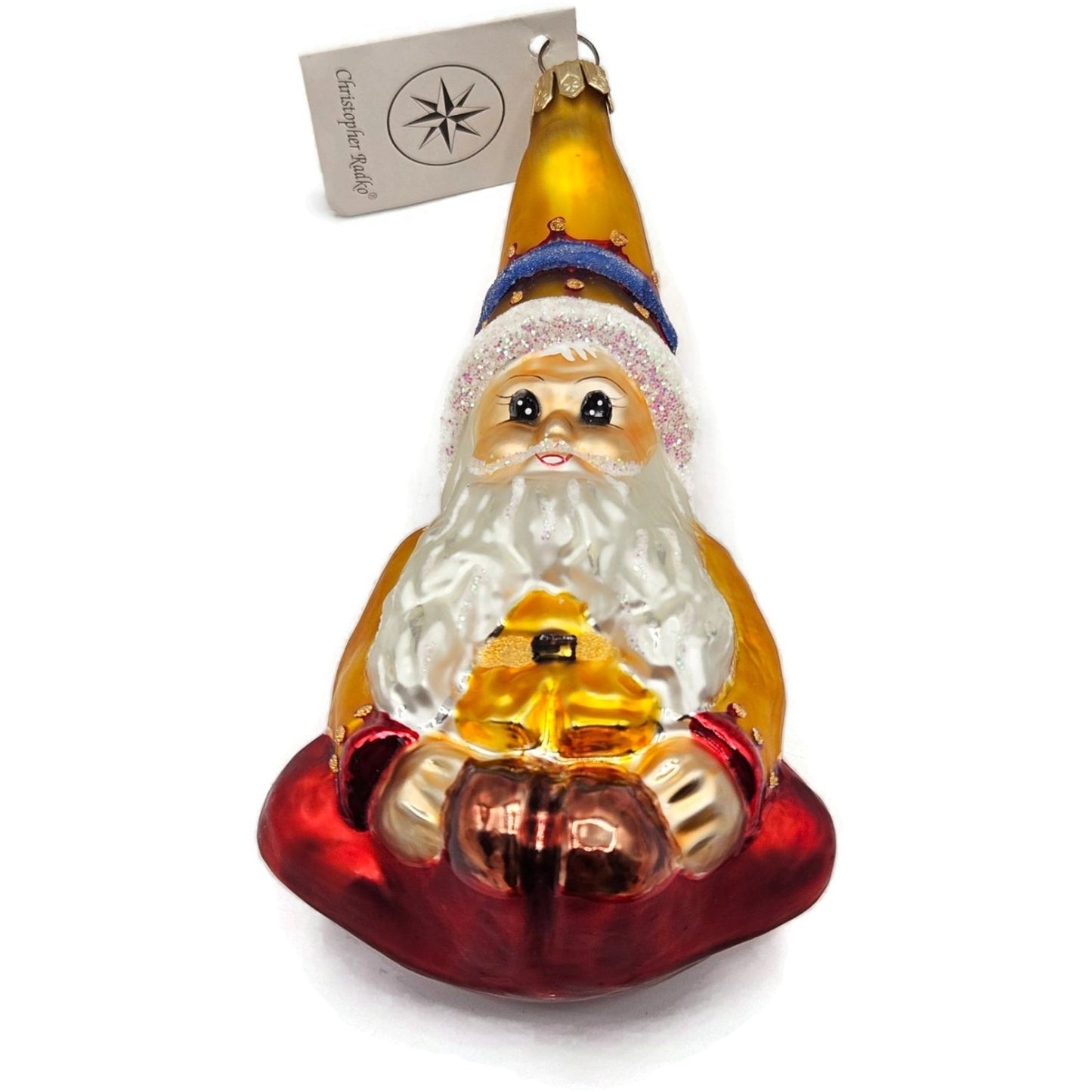 Christopher Radko Elfin Magic Sitting Gold Red Pants Christmas Tree Ornament