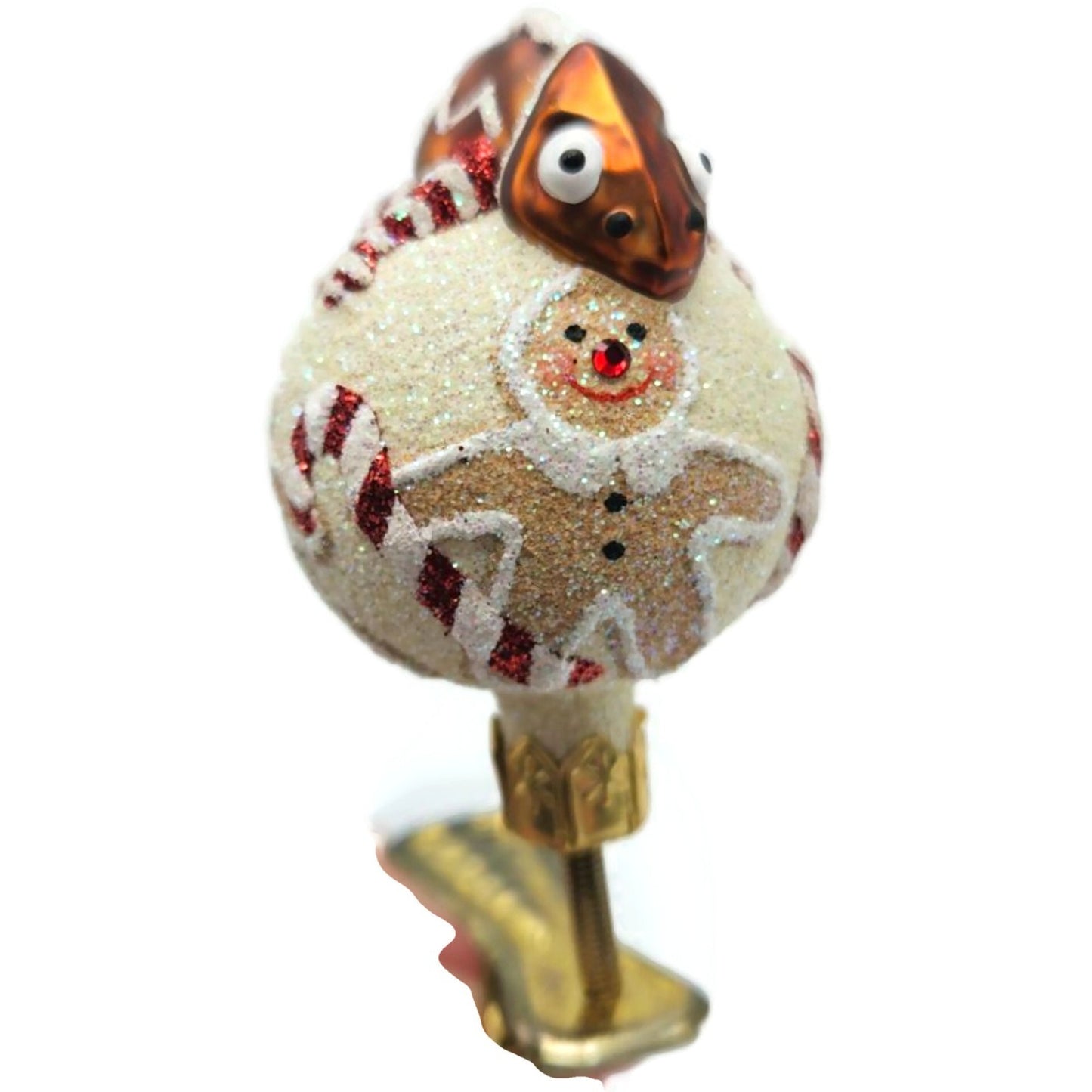 Patricia Breen Ultra Miniature Chameleon Gingerbread Clip On Christmas Ornament