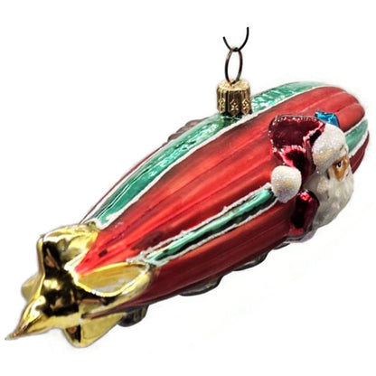 Christopher Radko Zippedee Zeppelin Blimp Santa Claus Christmas Tree Ornament
