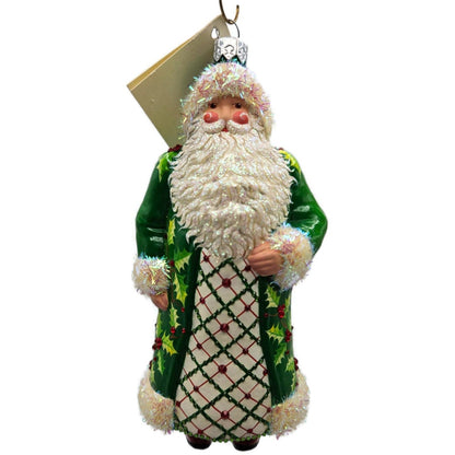 Patricia Breen Aberdeen Claus Jeweled Argyle Green Christmas Tree Ornament