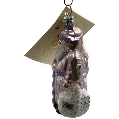 Patricia Breen Miniature Millennium Santa Lavender White Christmas Ornament 9948