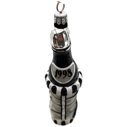Patricia Breen Festive Stocking Black Silver Striped Christmas Tree Ornament NM