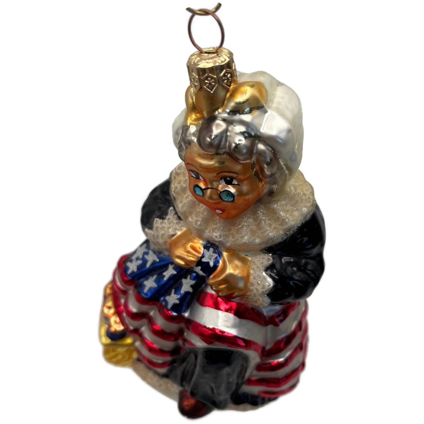 Christopher Radko Betsy Ross Sewing American Flag Patriotic Ornament 98-113-0