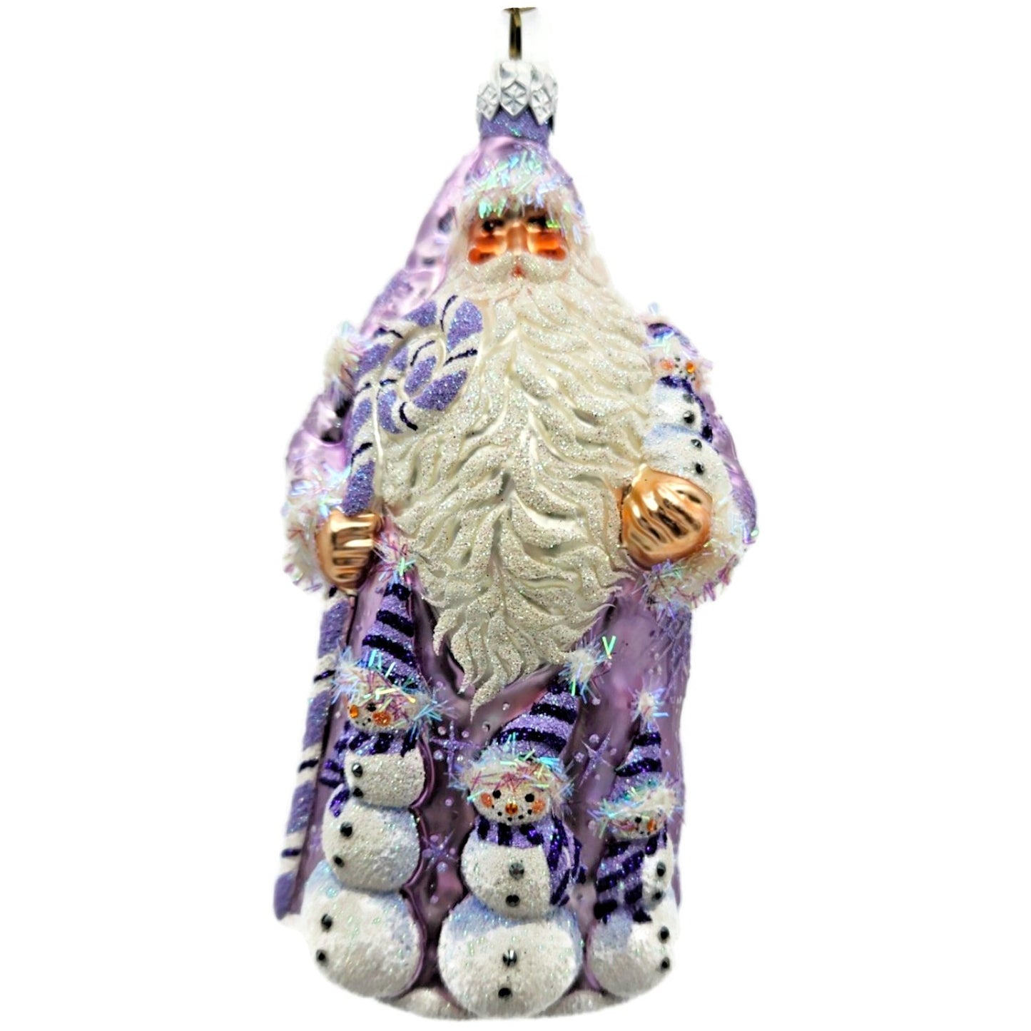 Patricia Breen Frosty Friends Lavender Santa Snowman Christmas Ornament 2520