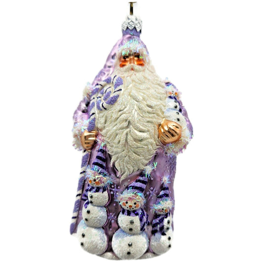Patricia Breen Frosty Friends Lavender Santa Snowman Christmas Ornament 2520