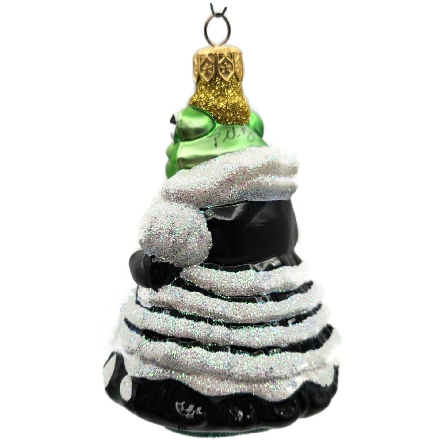 Patricia Breen Halloween Frog Queen Black White Glass Christmas Ornament 9715AUC