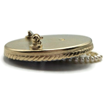 Coco Chanel Feministe Mais Feminine Brooch Pearl Gold Tone Pin Rare with Box