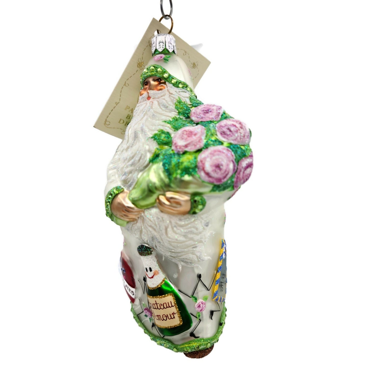 Patricia Breen Oh You Shouldn't Have Pearl Santa Spring Roses Holiday Ornament