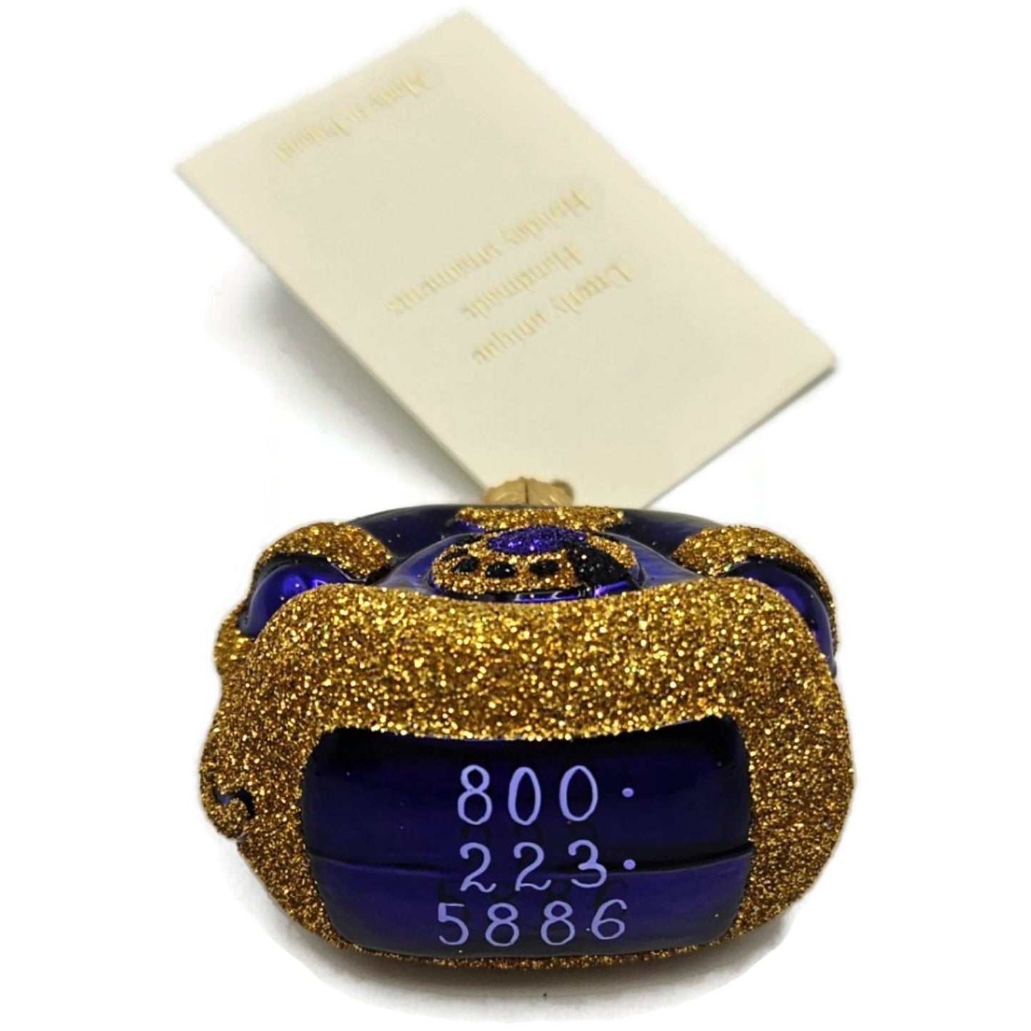 Patricia Breen Miniature Fine Phone Purple Gold Christmas Tree Ornament CATZ