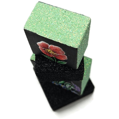 Patricia Breen Presenting Black Floral Blocks Free Standing Christmas Ornament