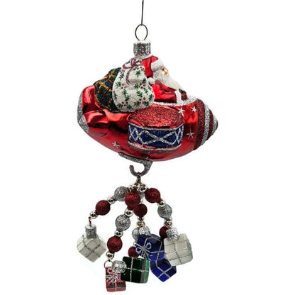 Patricia Breen Santa du Ciel Red Air Plane Travel Gifts Christmas Tree Ornament