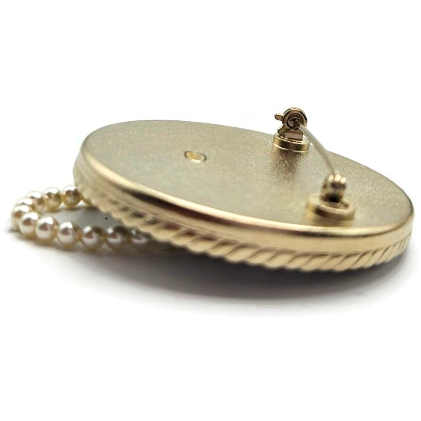 Coco Chanel Feministe Mais Feminine Brooch Pearl Gold Tone Pin Rare with Box