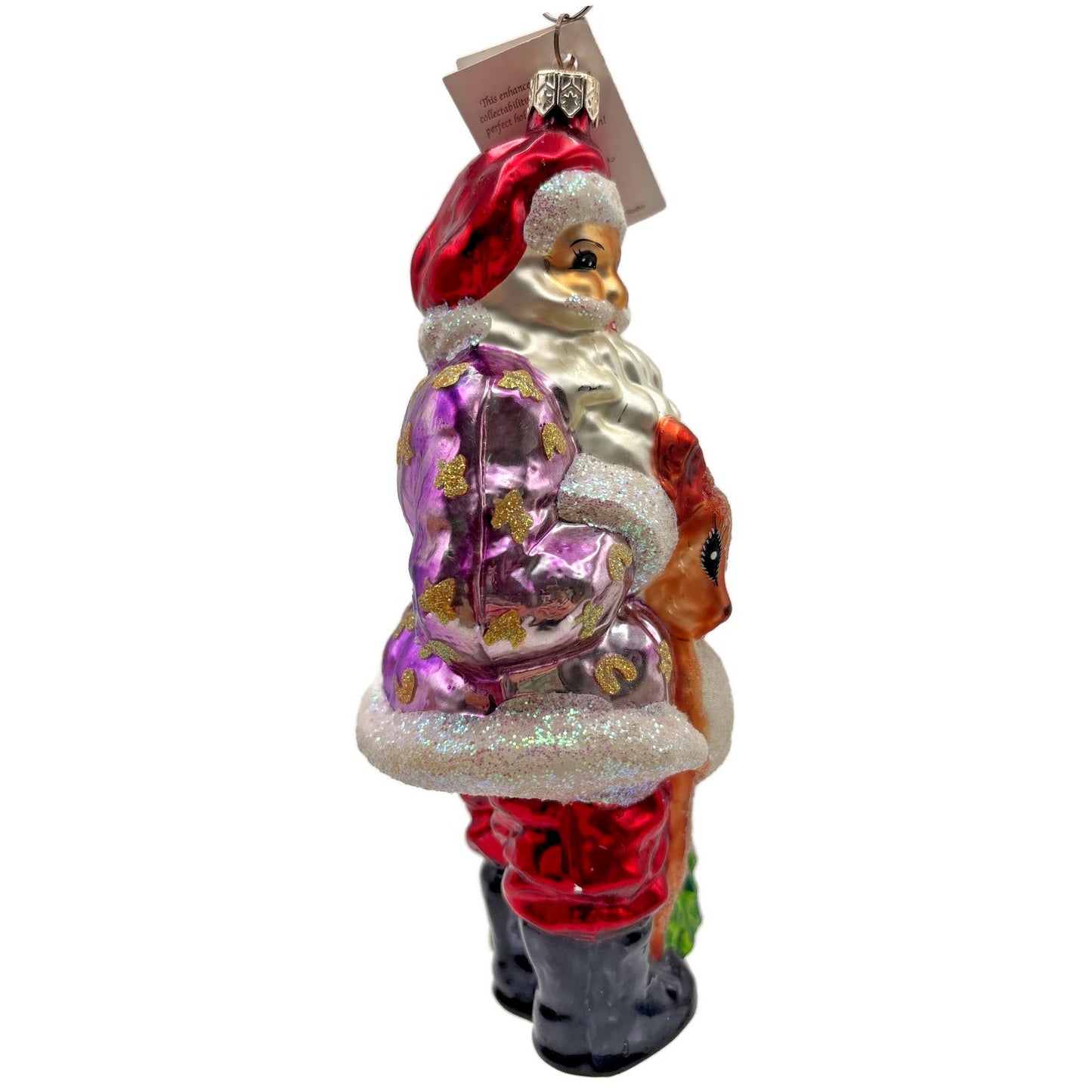 Christopher Radko Santa's Helper Deer Glitter Christmas Tree Ornament 98-206-0